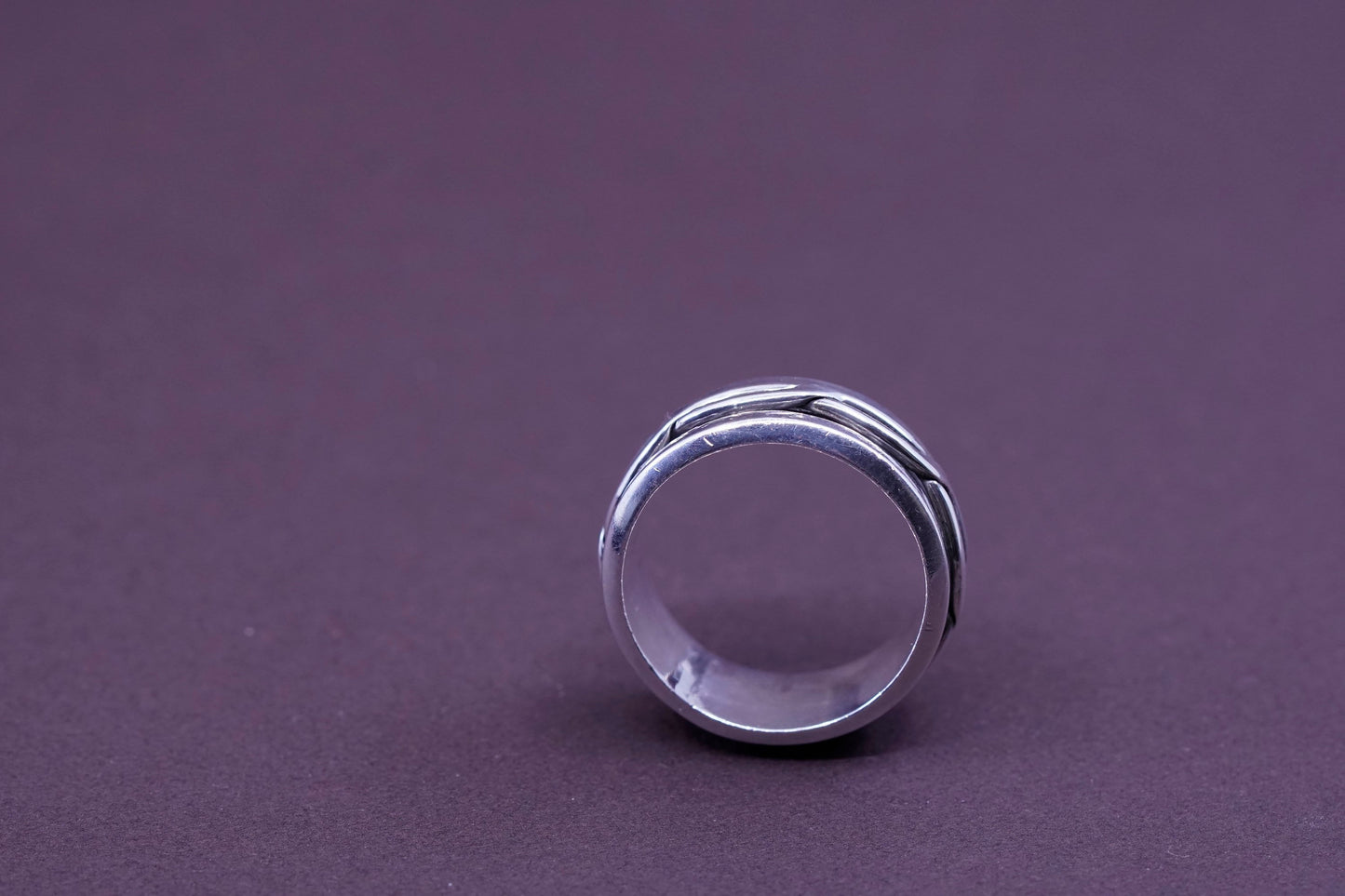 Size 11, vintage Sterling silver prayer ring, 925 spinner band