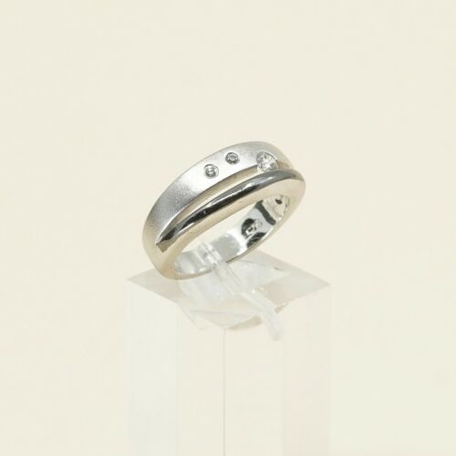 Sz 5, Vtg Sterling Ring, 925 Silver Handmade Ring W/ CZ, Modernist, Simple