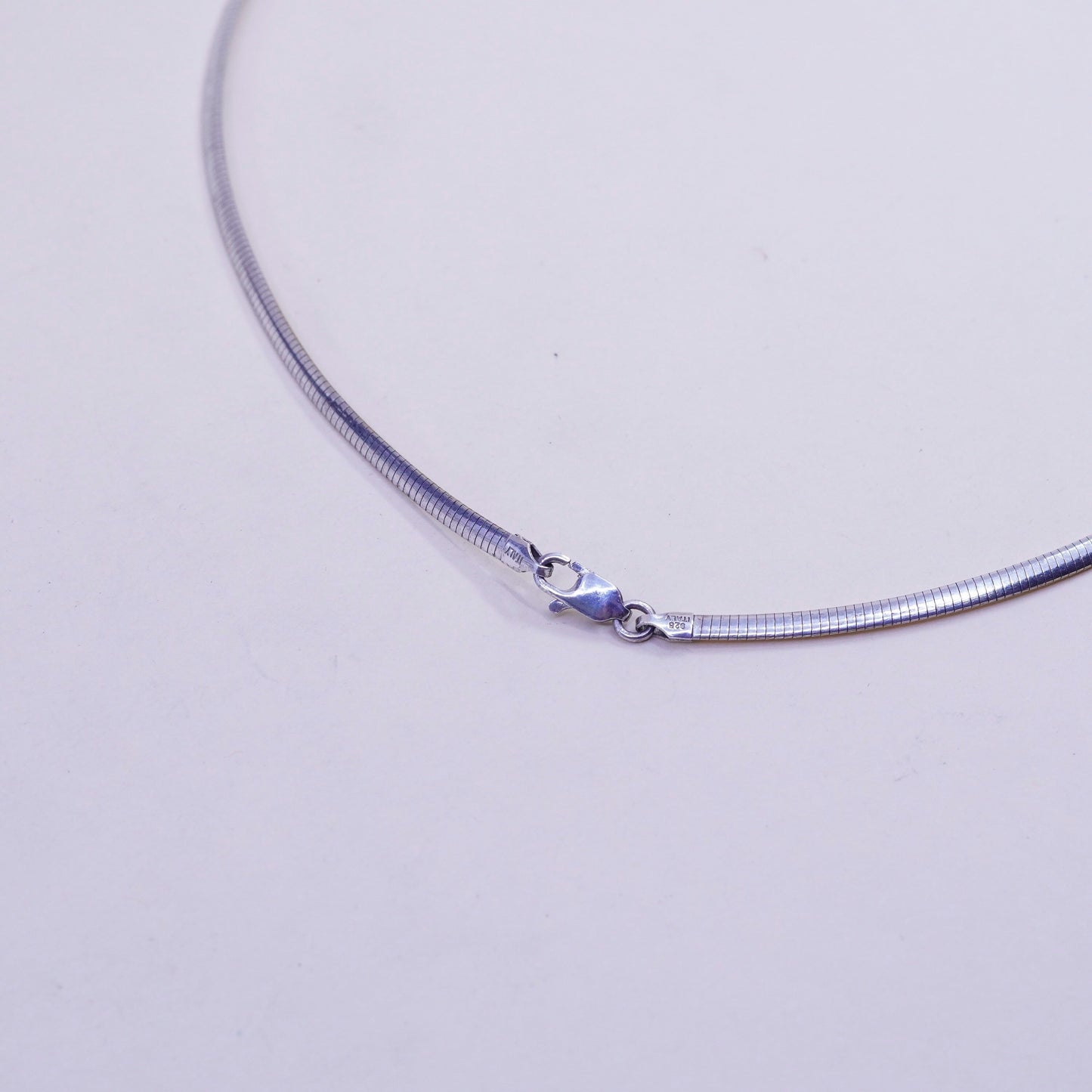 18”, Vintage two tone Italy JBX sterling silver omega chain, bold 925 necklace