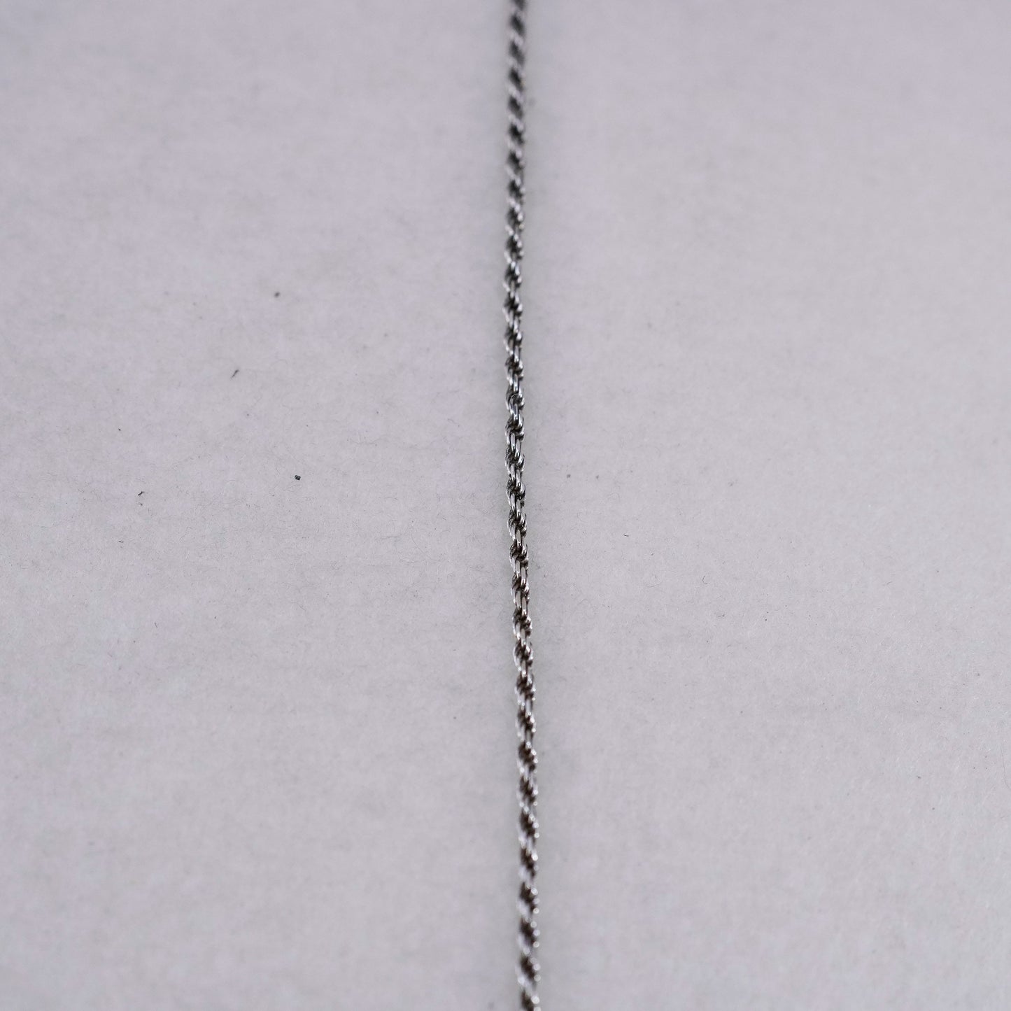 18” 2mm, vintage Italy Sterling 925 silver Singapore rope chain necklace