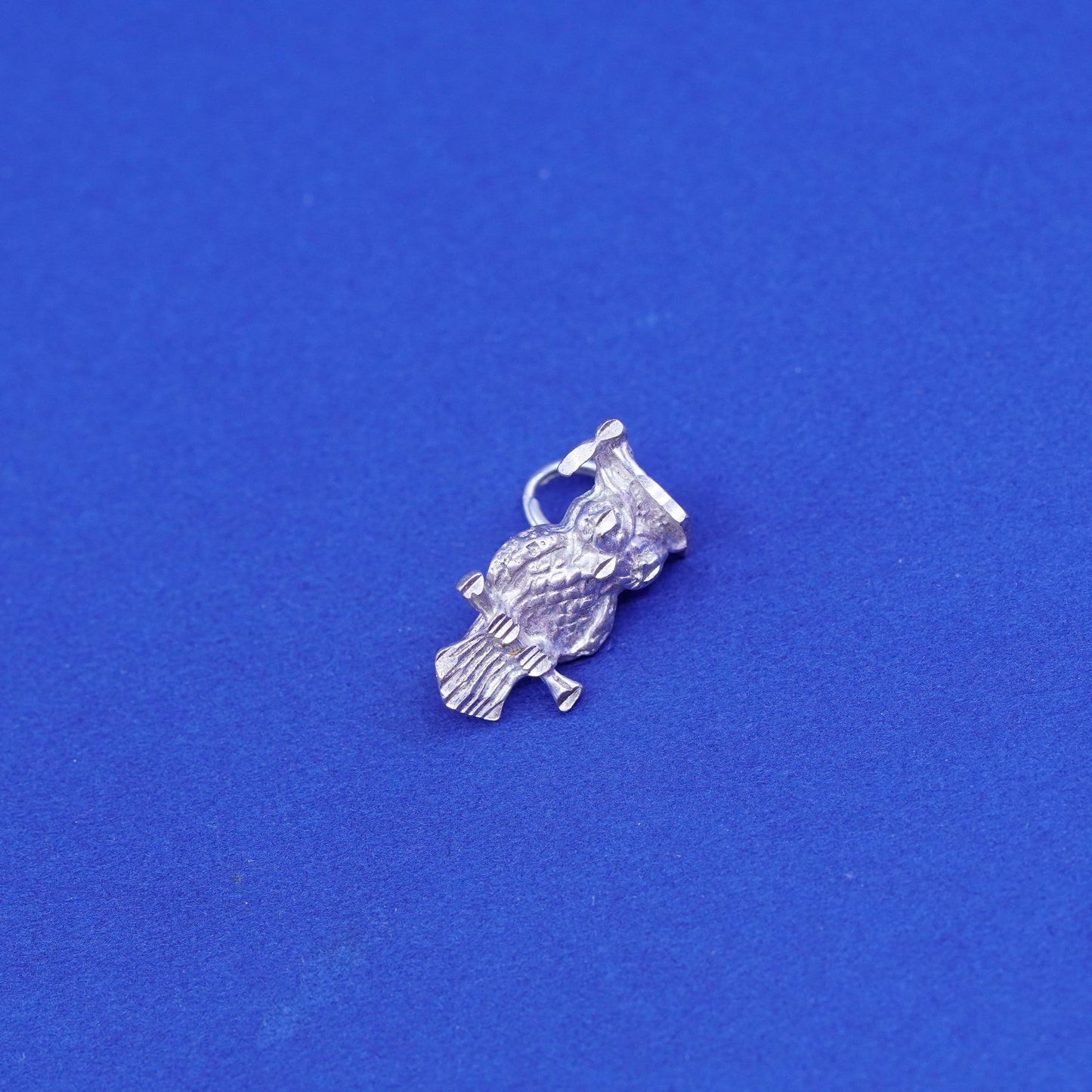 Vintage Sterling silver Handmade pendant, 925 owl charm