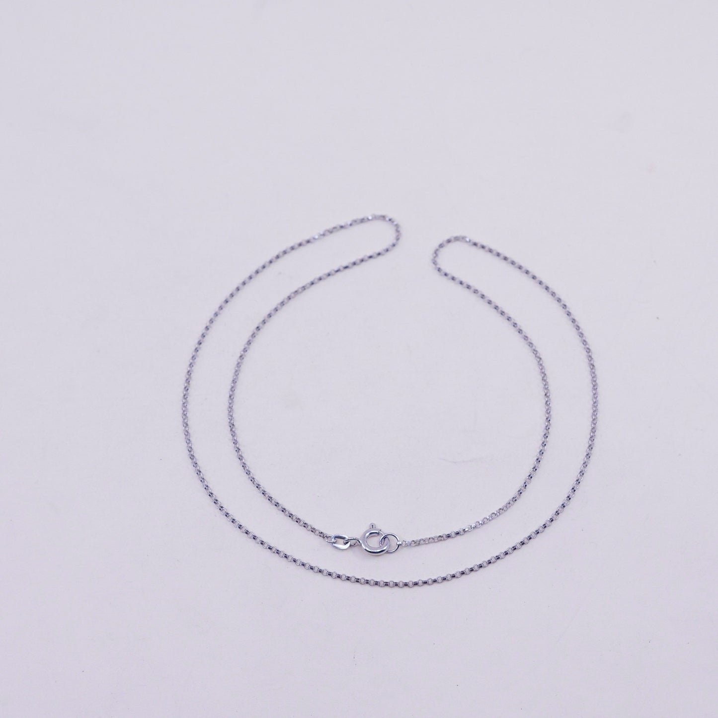 18”, 1mm, vintage vermeil gold over Sterling silver necklace, 925 circle chain
