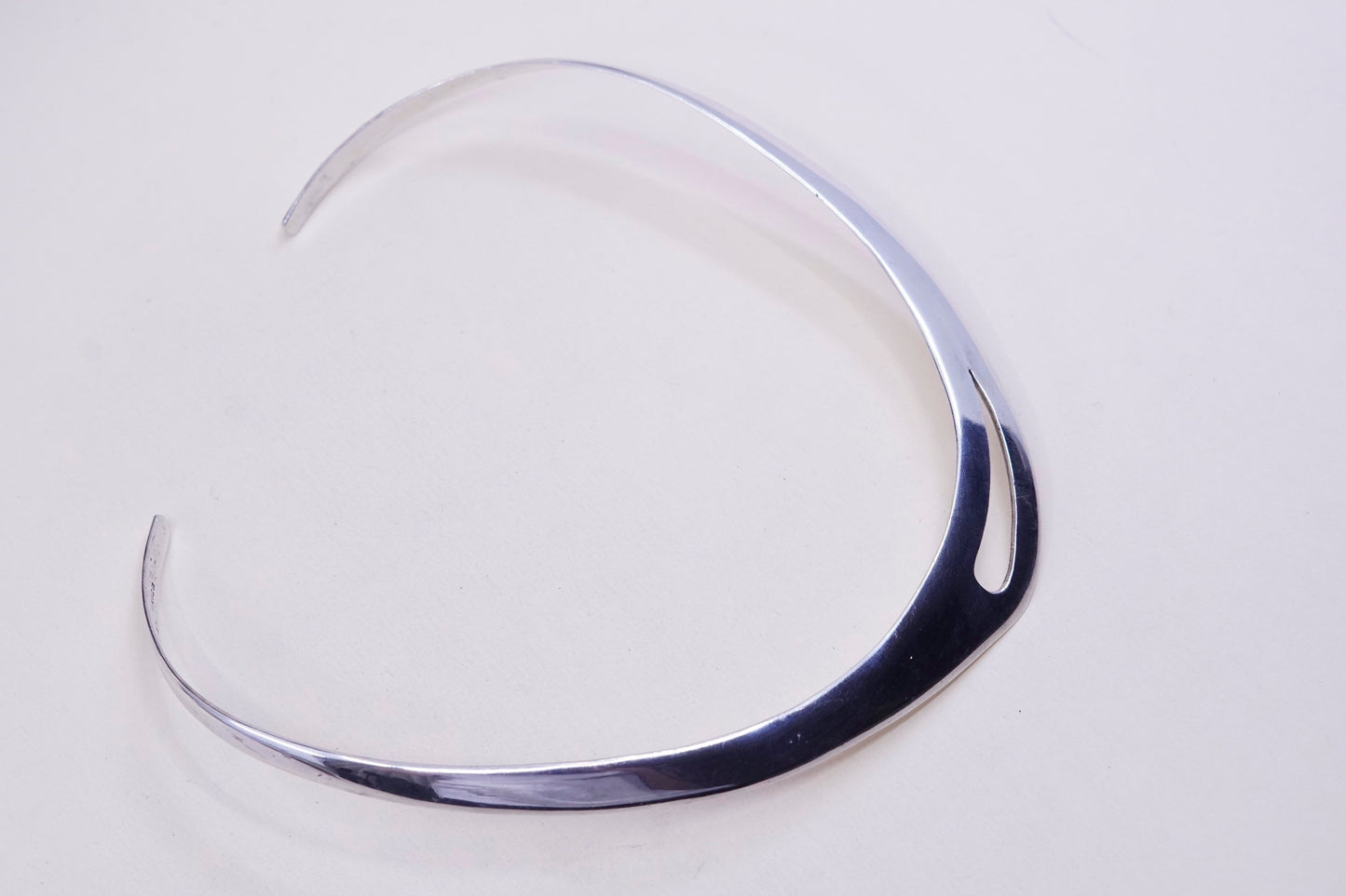 12”, Vintage mexico sterling 925 silver handmade choker collar necklace