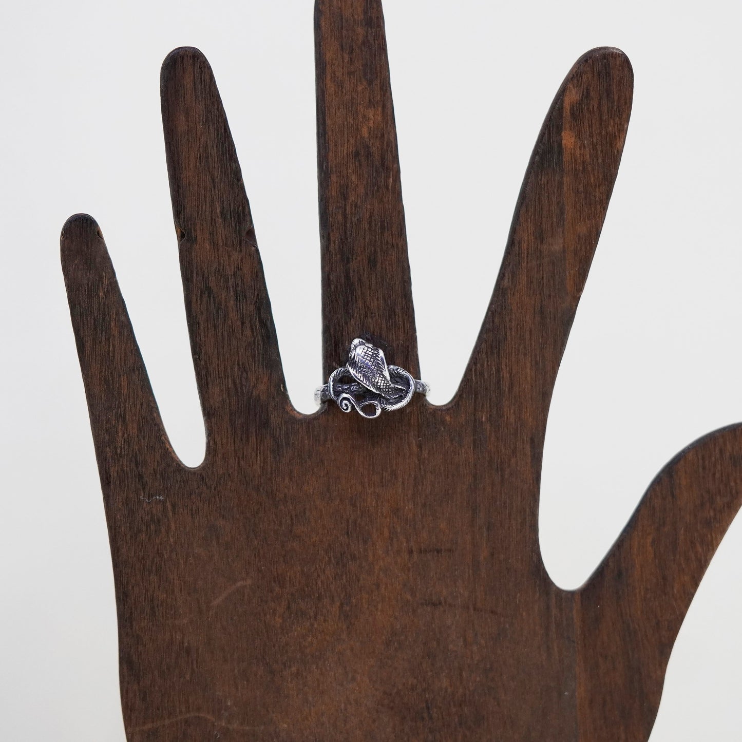 Size 8.25, vintage Sterling silver handmade ring, 925 snake band