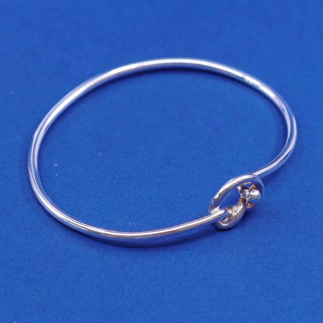 7", vtg Sterling silver handmade bracelet, 925 entwined knot cuff