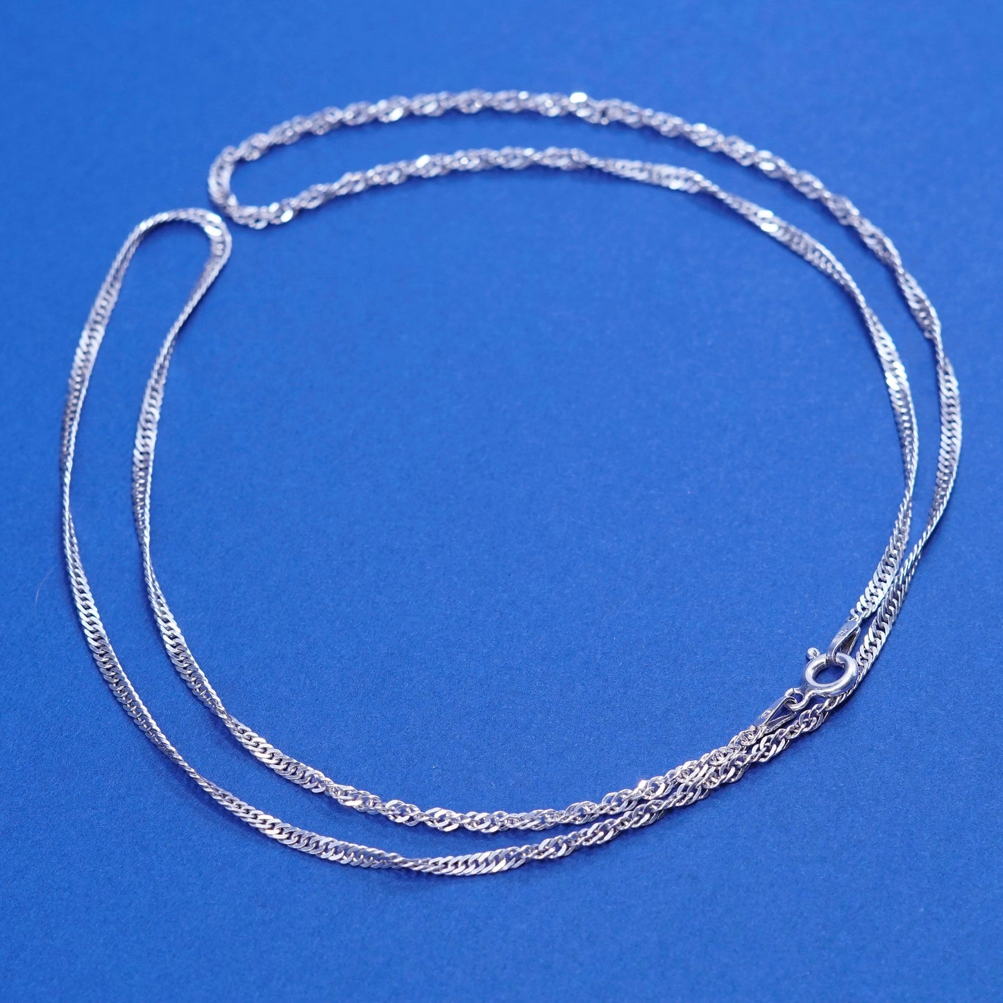 24”, 2mm, Sterling silver handmade necklace, 925 twisted curb link chain