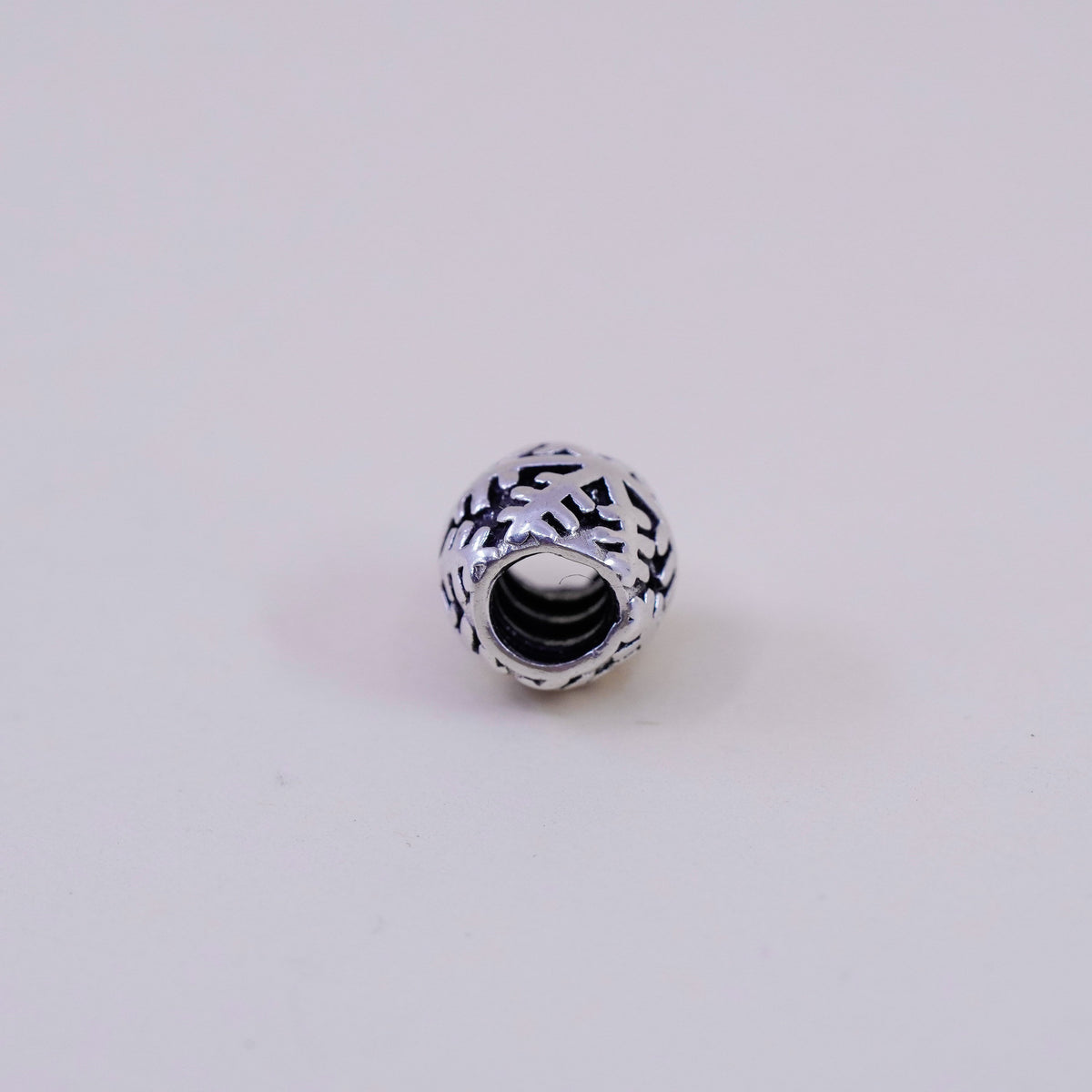 Vintage sterling silver handmade snowflake pendant, 925 charm