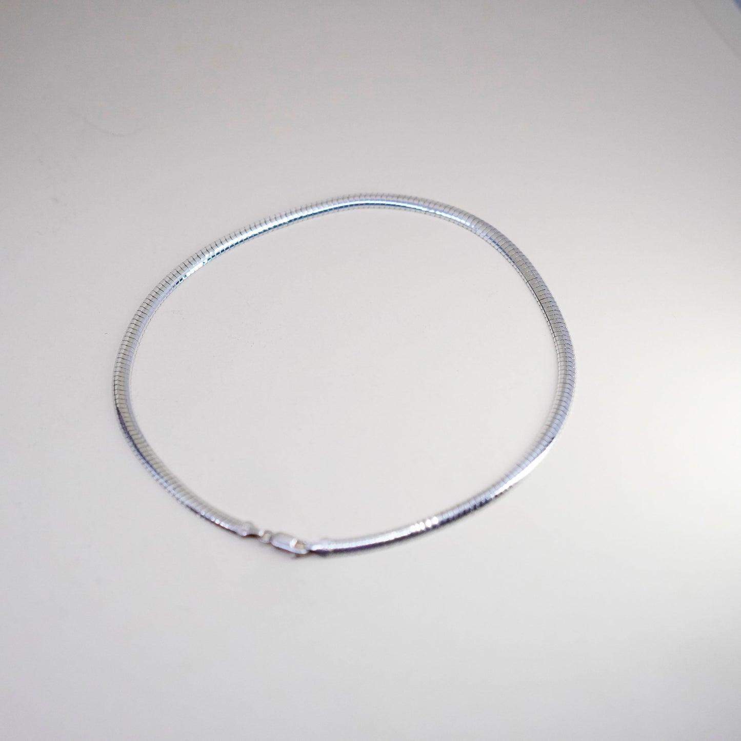 18” 6mm, Vintage Italy sterling silver necklace, bold 925 herringbone chain