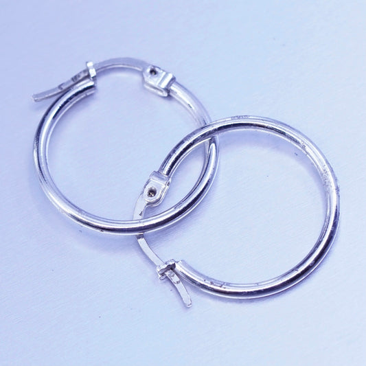 0.75”, vintage Sterling silver handmade earrings, 925 hoops