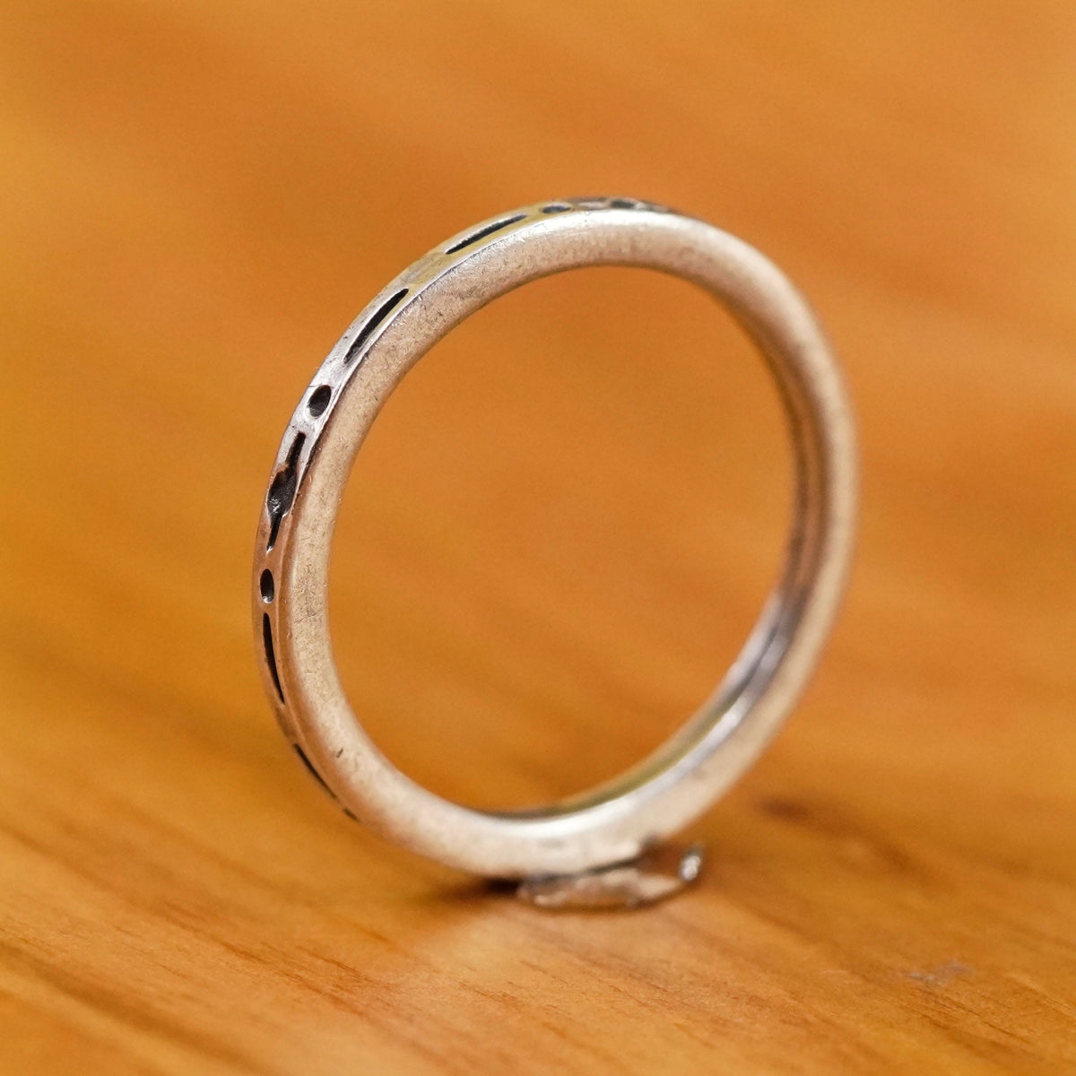 Size 8, Sterling silver stackable handmade ring, 925 stackable textured band