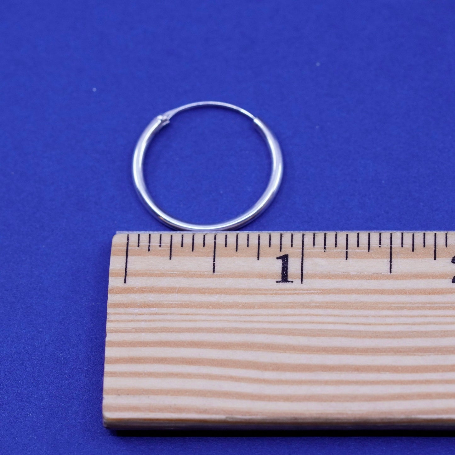 0.75”, vintage Sterling silver handmade hoop earrings, Modern 925 huggie