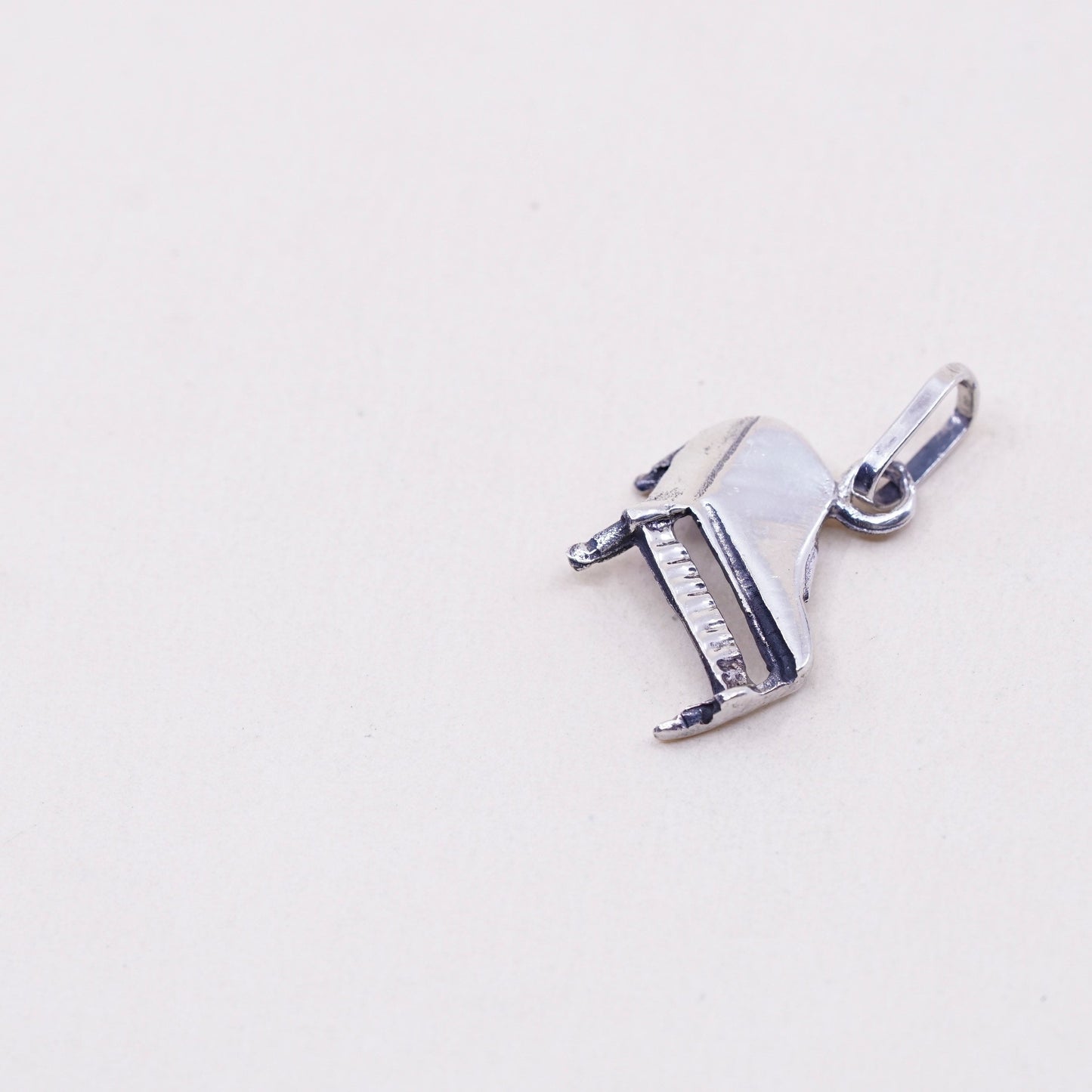 Vintage Sterling silver handmade pendant, 925 piano charm