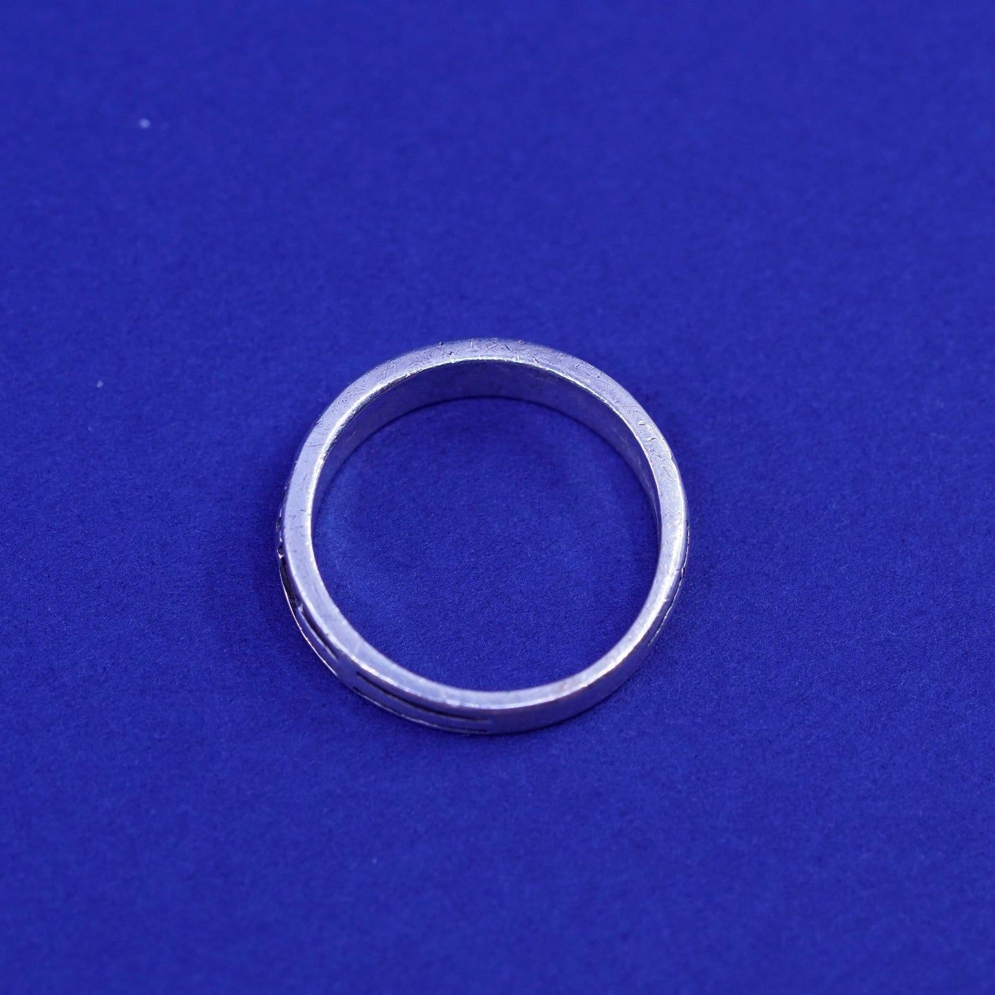 Size 6, vintage Sterling silver handmade ring, religious ITHES.4:3 4 925 band