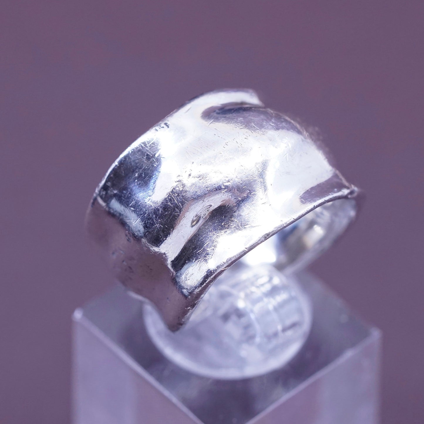 Size 8, vtg Robert Lee Morris Studio Sterling silver handmade ring, 925 band