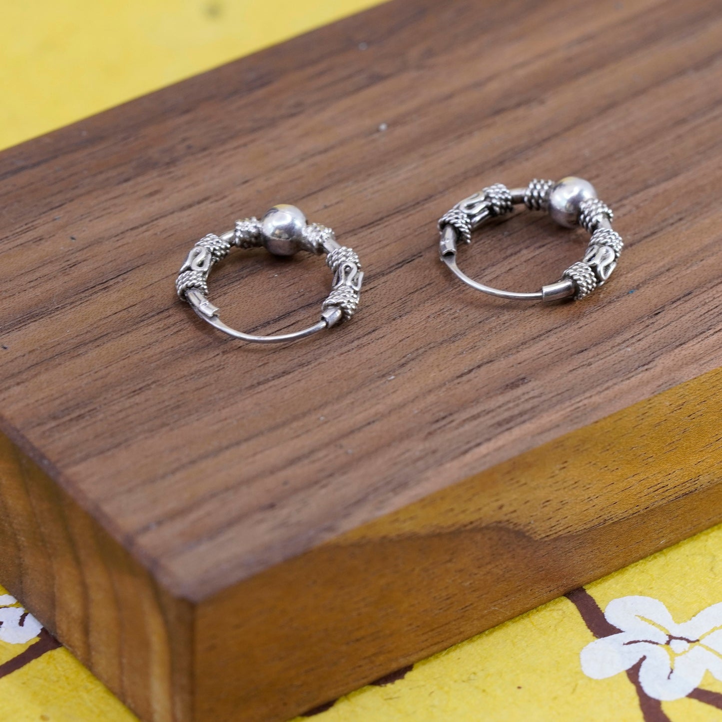 0.5”, Vintage Sterling 925 silver handmade earrings, 925 hoops