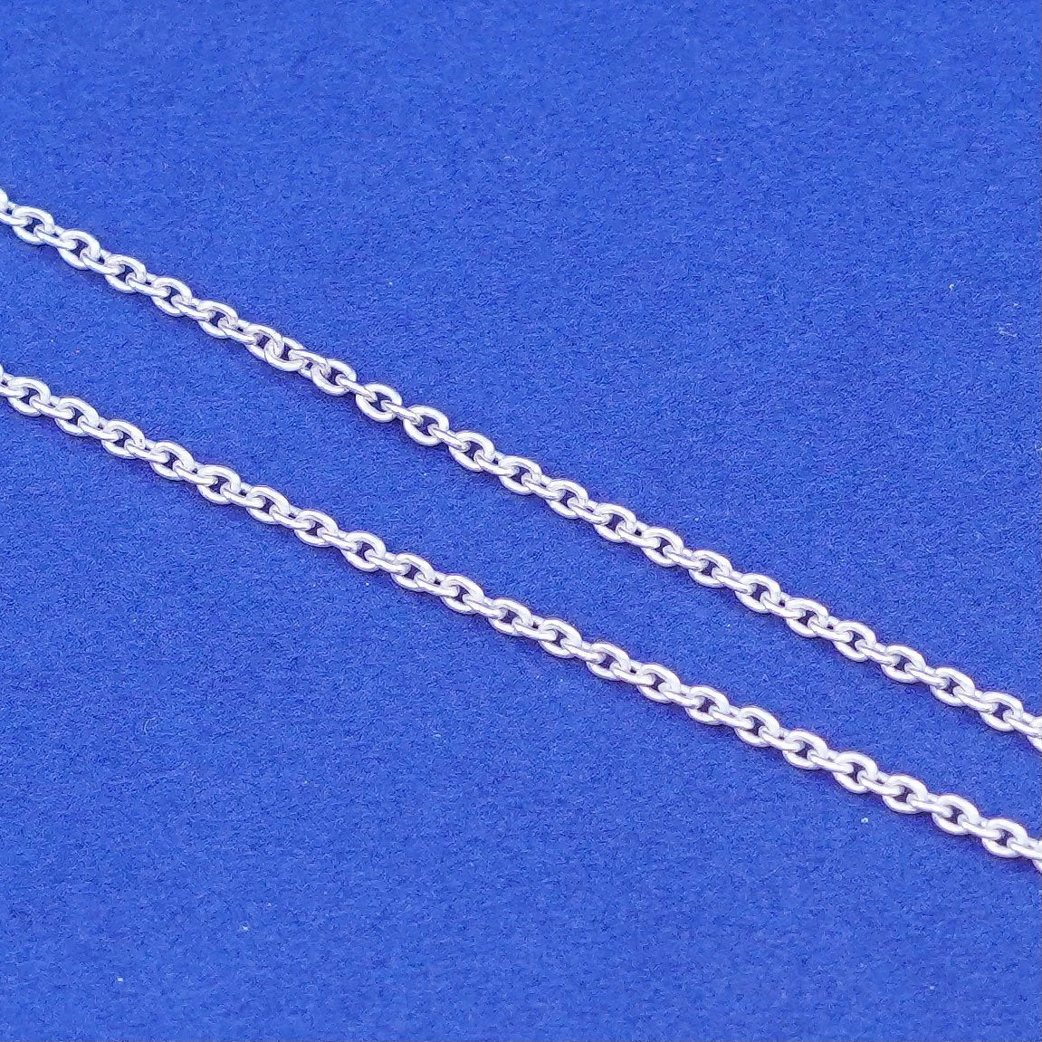 18+2”, 1mm, vintage Sterling silver necklace, 925 circle chain