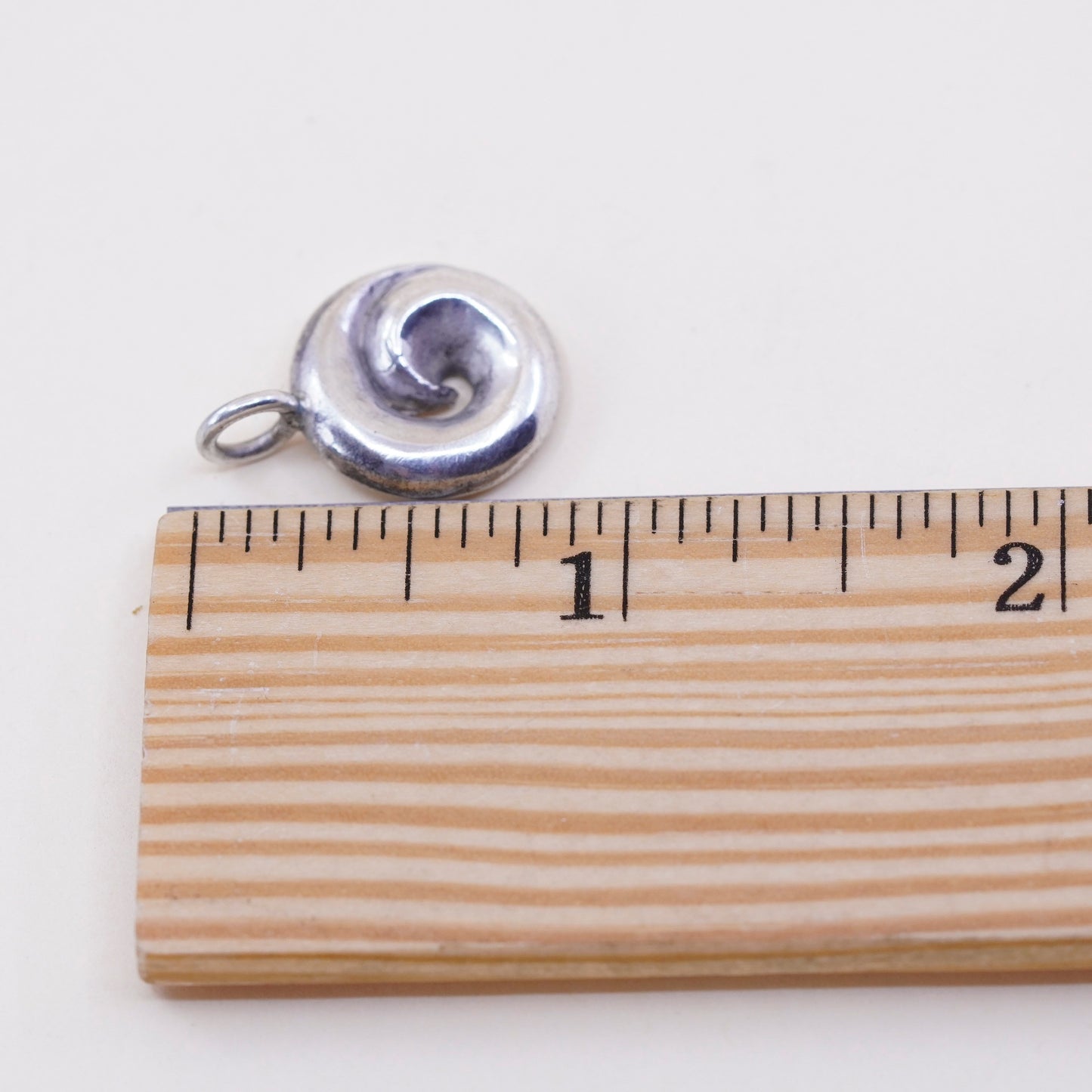 Vintage sterling silver handmade pendant, 925 swirl