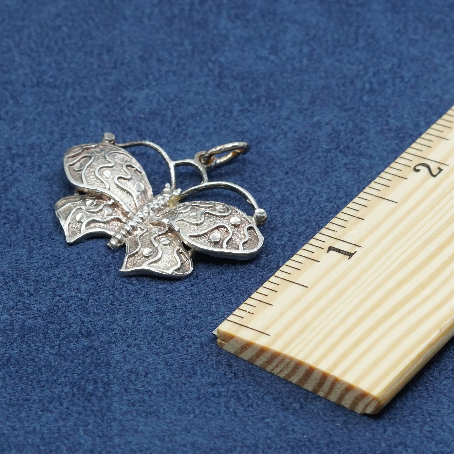 Sterling silver handmade butterfly pendant, 925, stamped 925