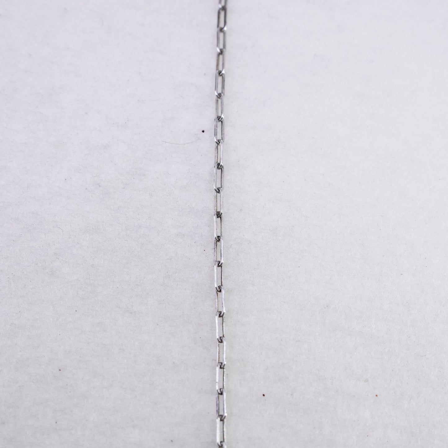 22” 2mm, vintage Sterling 925 silver elongated chain necklace