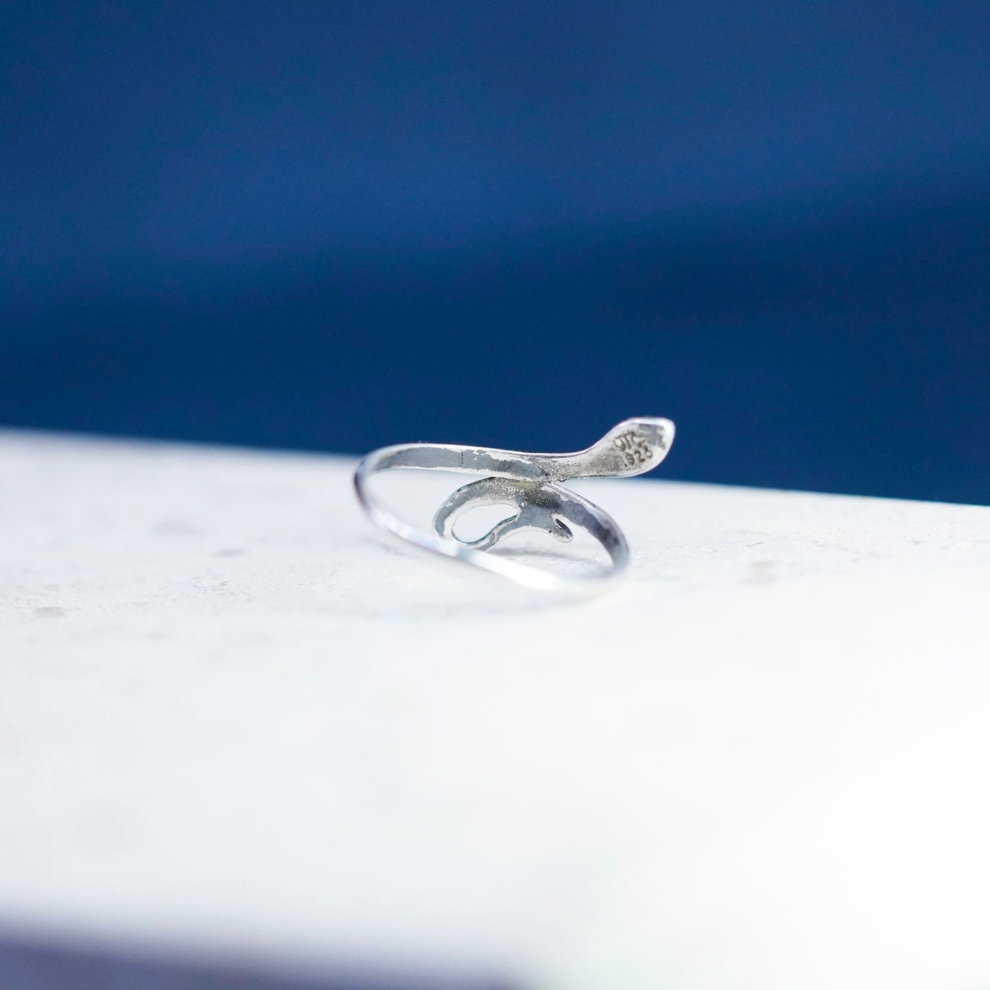 Size 6.25, vintage Sterling silver handmade snake ring, modern 925 band