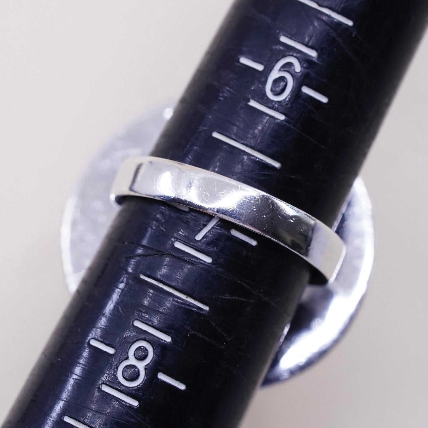 sz 7, vtg SLJ Sterling silver handmade ring, modern 925 band w/ bluster pearl