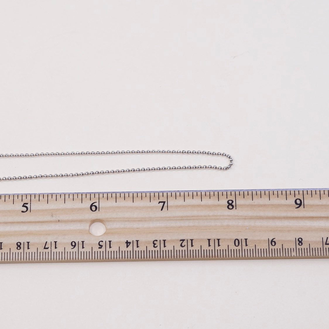 16", 1mm, sterling silver beads chain, Italy made 925 silver necklace