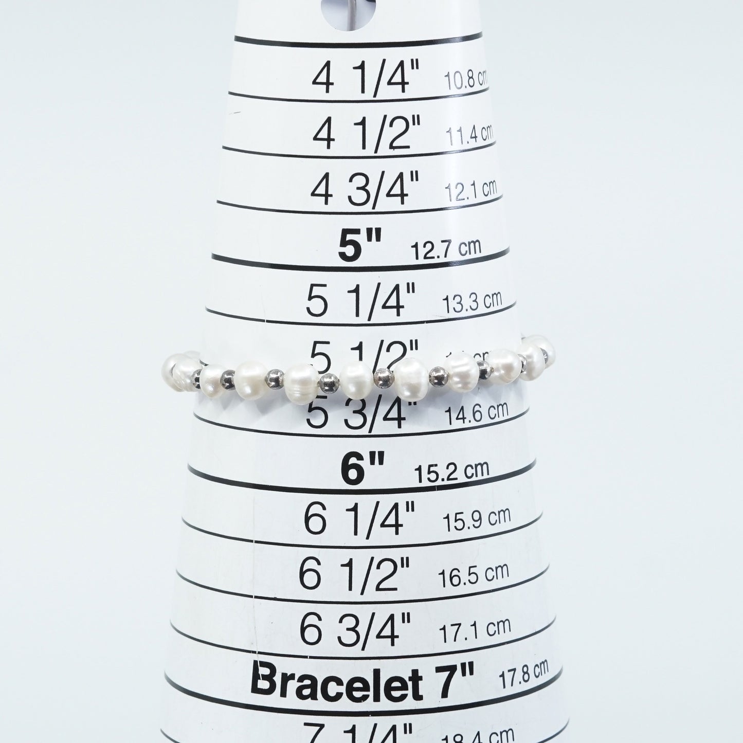 5.5", Sterling silver handmade bracelet 925 charm engraved monogram “JWJ” pearl