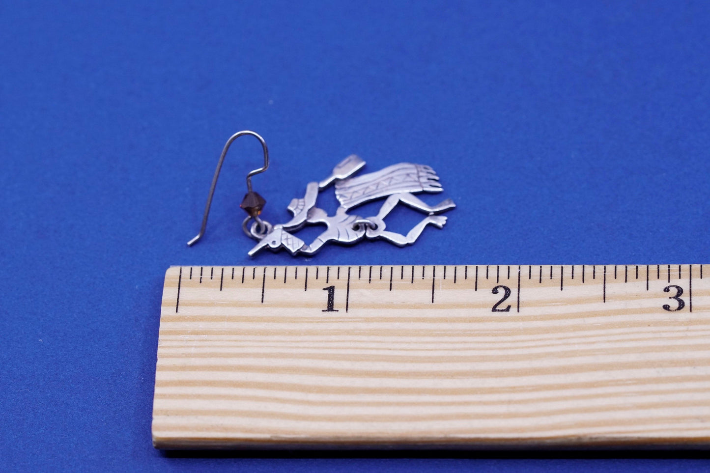 sterling silver handmade earrings, 925 Mexican día de los muertos skull dangles