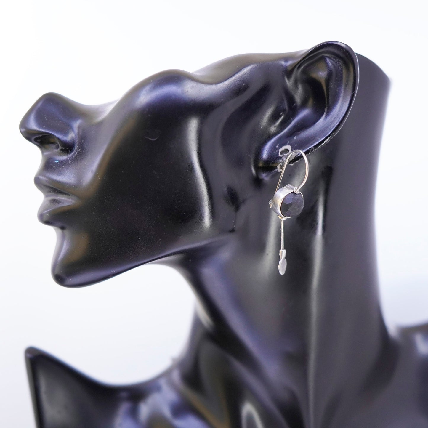 SILPADA Sterling Silver 925 Faceted Matte Black Onyx Dangle Earrings W1626