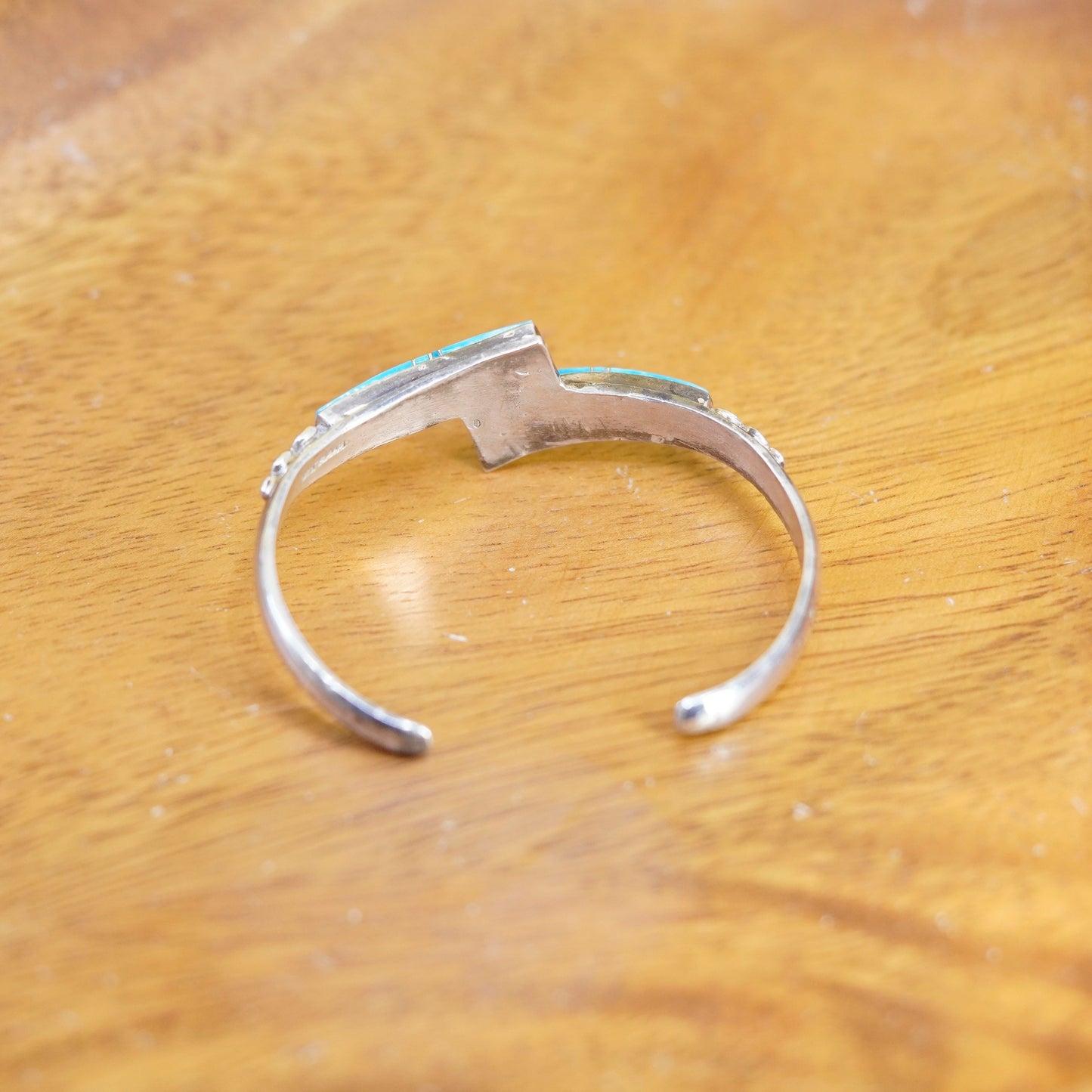 6.5”, Navajo Sterling silver bracelet, Native American 925 cuff turquoise