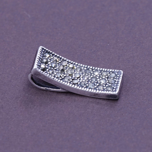 Vintage Sterling 925 silver handmade pendant with marcasite