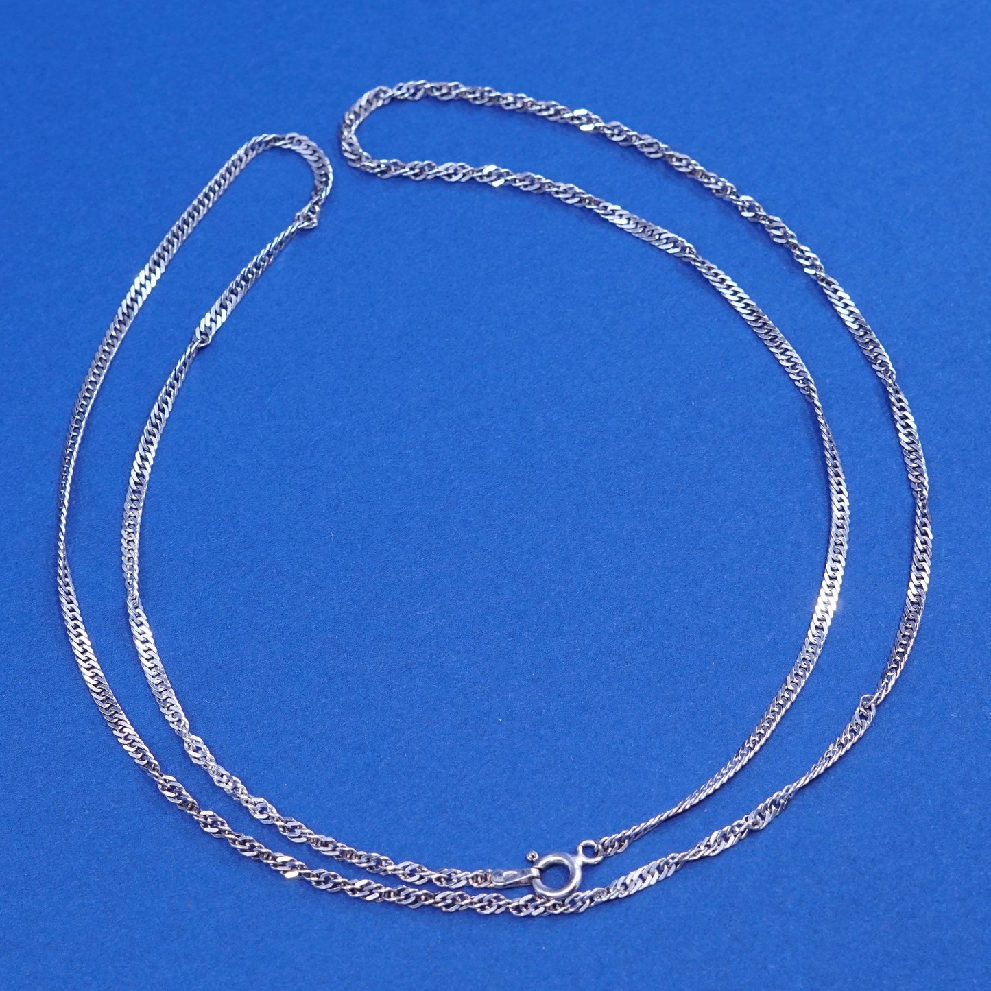 24”, 2mm, Sterling silver handmade necklace, 925 twisted curb link chain