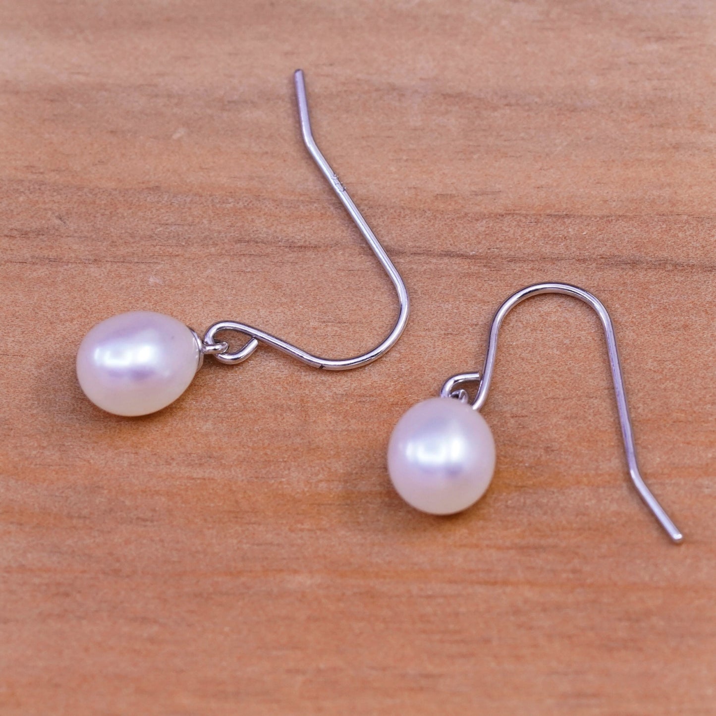 Vintage Sterling 925 silver handmade earrings with pearl