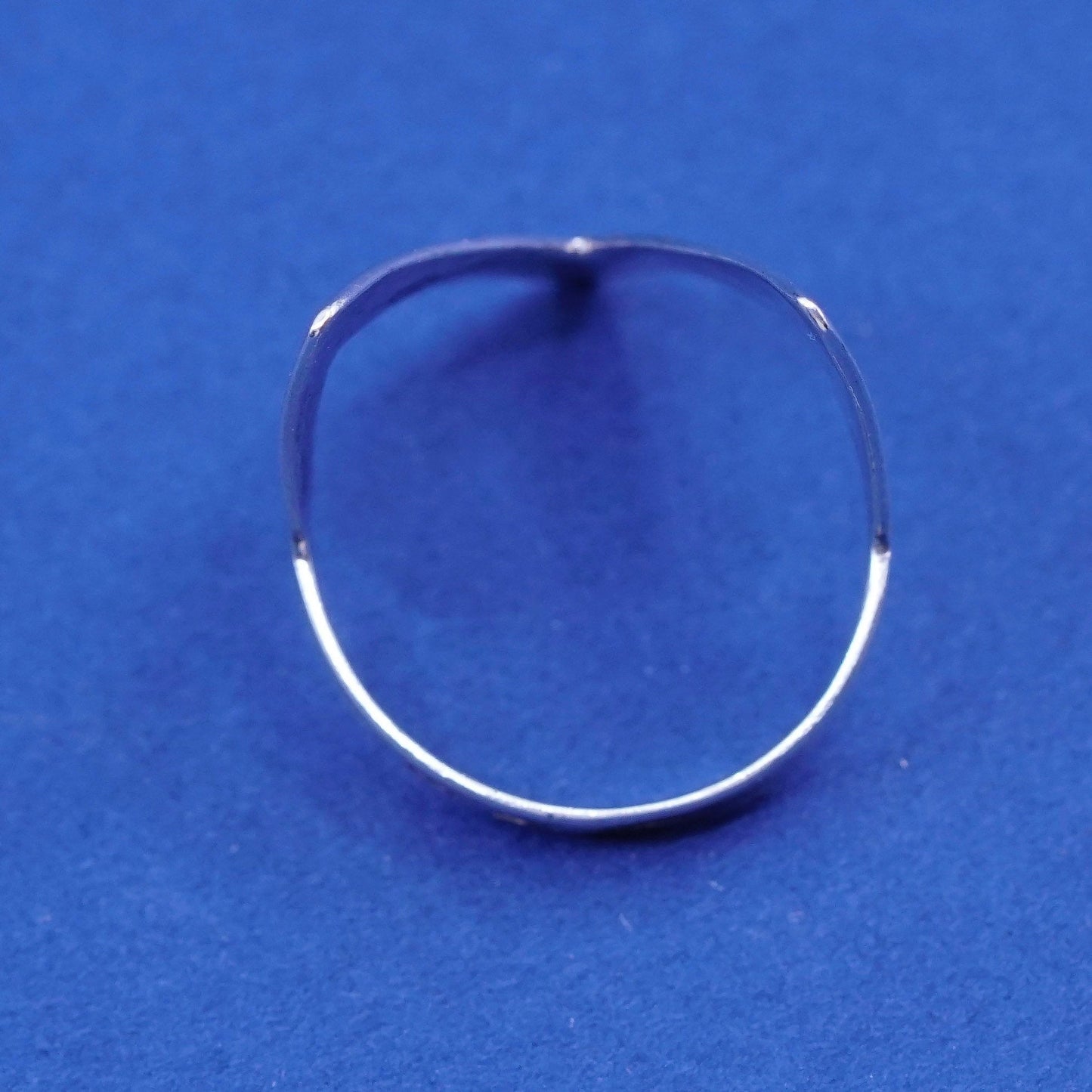 Size 6.5, vintage 58 875 Sterling silver handmade ring, heart beat band