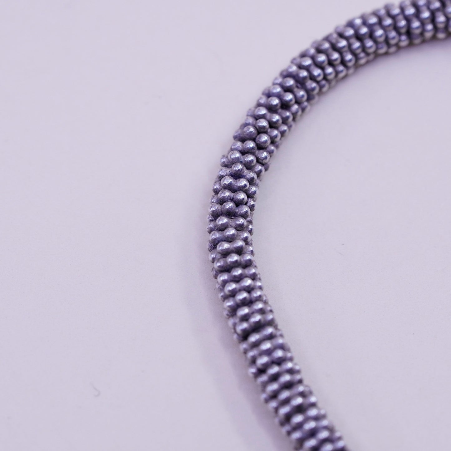 7”, Vintage handmade bracelet, 14K beads with 925 silver beads pearl