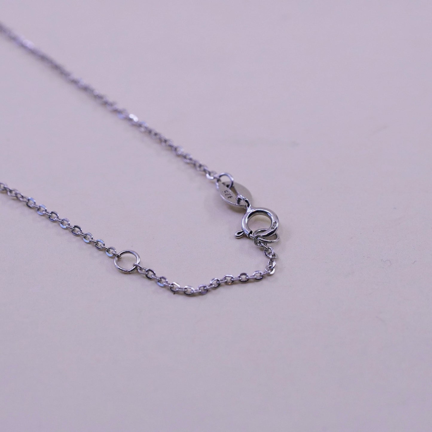 6.75+1”, sterling silver handmade bracelet, Italy 925 circle chain with oval Cz