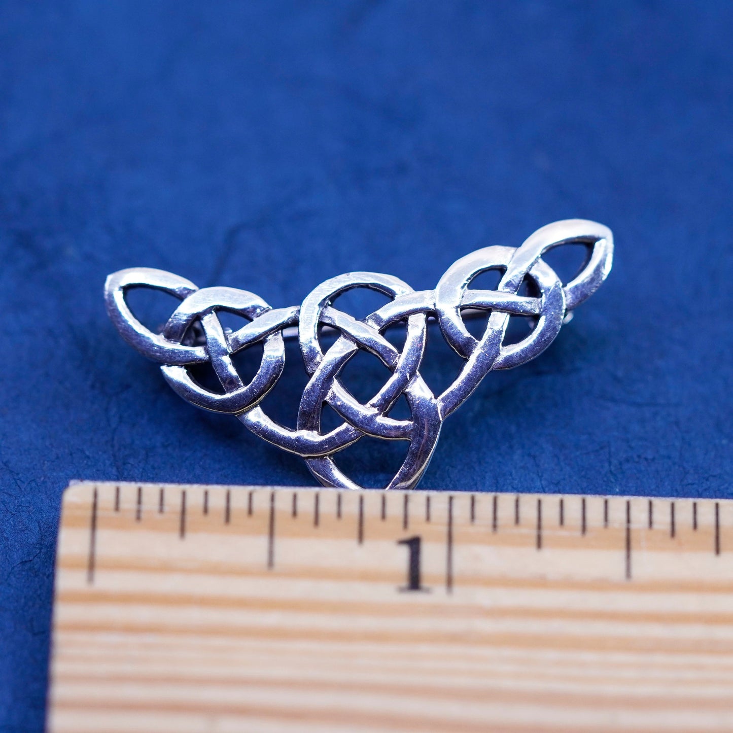 Vintage sterling silver handmade brooch, Irish 925 Celtic knot pin