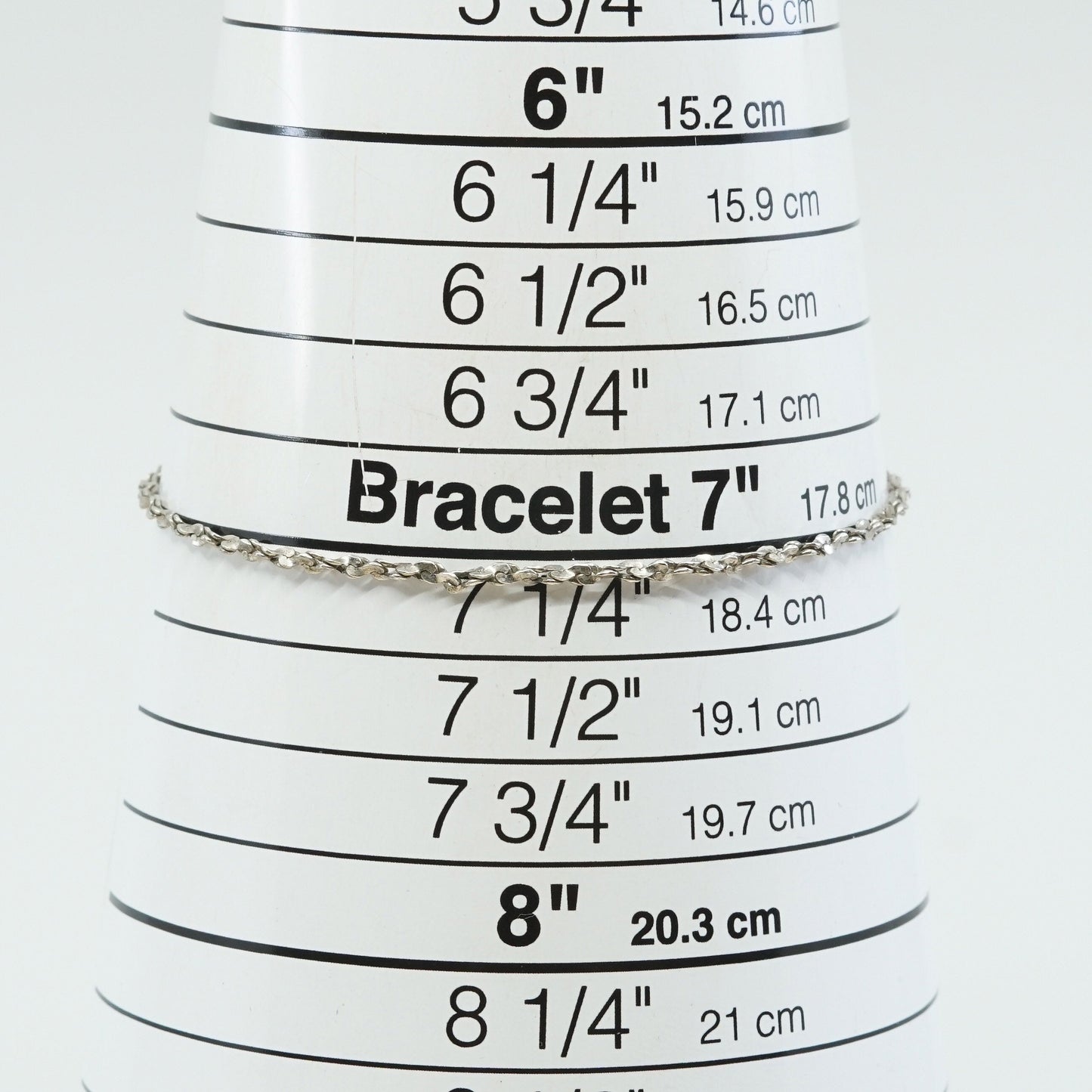 7.25", 2mm, VTG sterling silver handmade bracelet, twisted nugget link bracelet