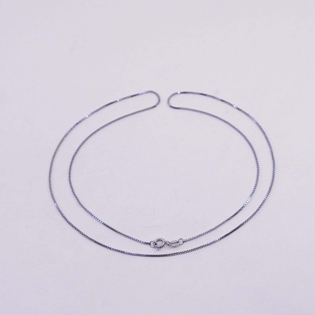 24”, 1mm, Vintage Italian sterling 925 silver box chain, necklace