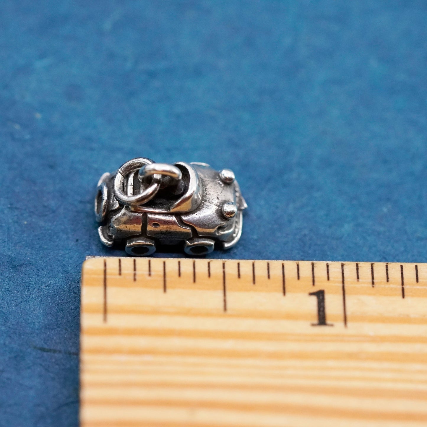 Vintage Sterling silver handmade pendant, 925 baby car charm