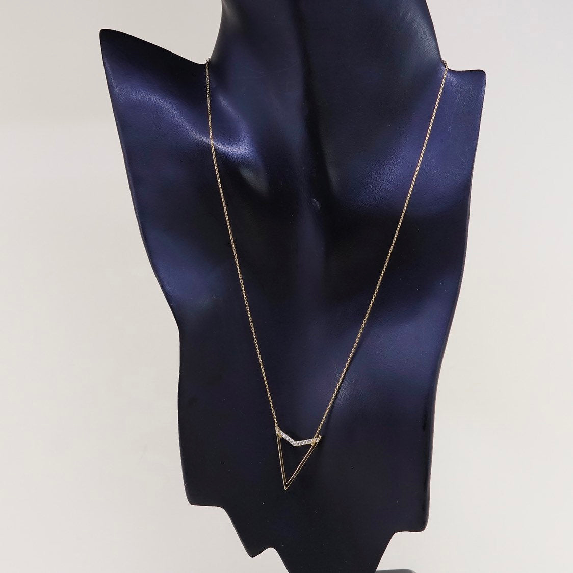 16+2”, Vermeil gold sterling silver necklace, 925 circle chain w/ pendant N Cz