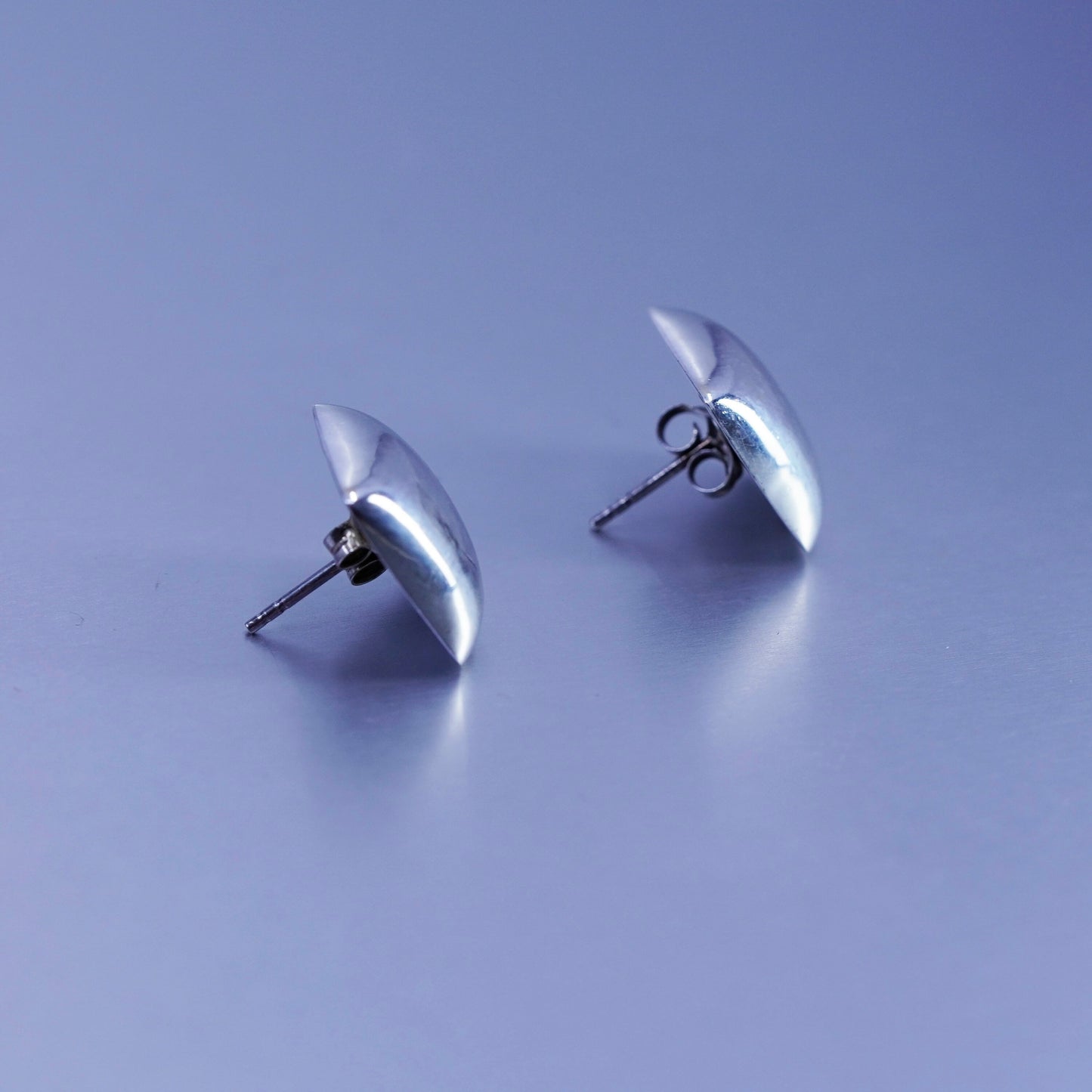 Vintage Sterling 925 silver handmade earrings, square studs