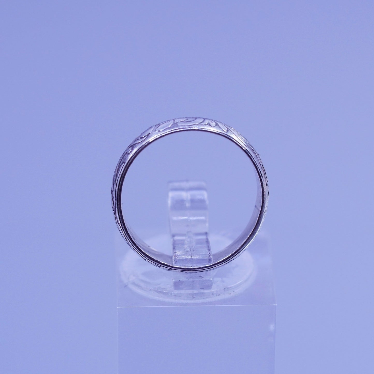 Size 6, southwestern Sterling 925 silver wedding ring, textured stackable band