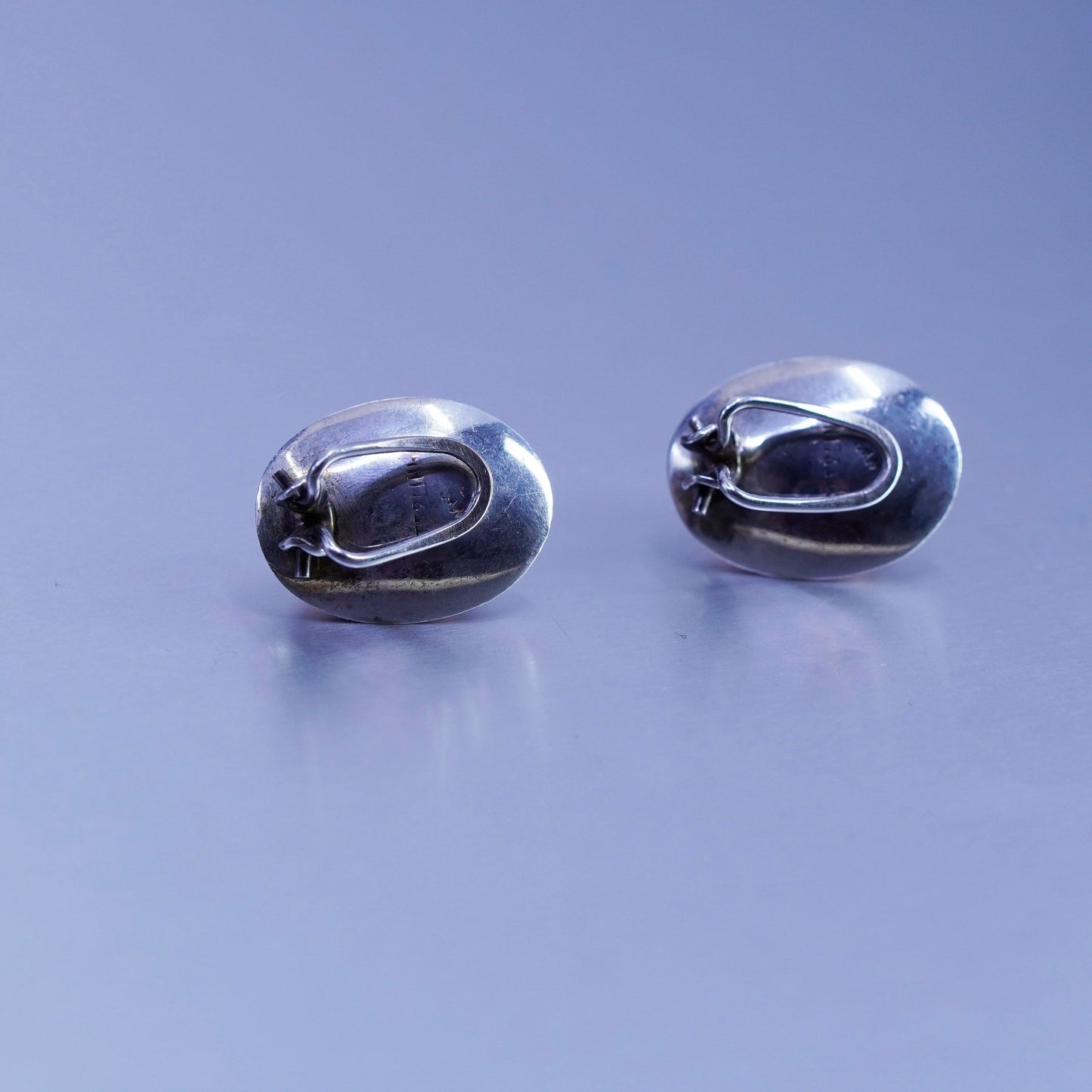 Native Wilbur Wauneka Navajo Sterling 925 silver earrings, clip on rose quartz