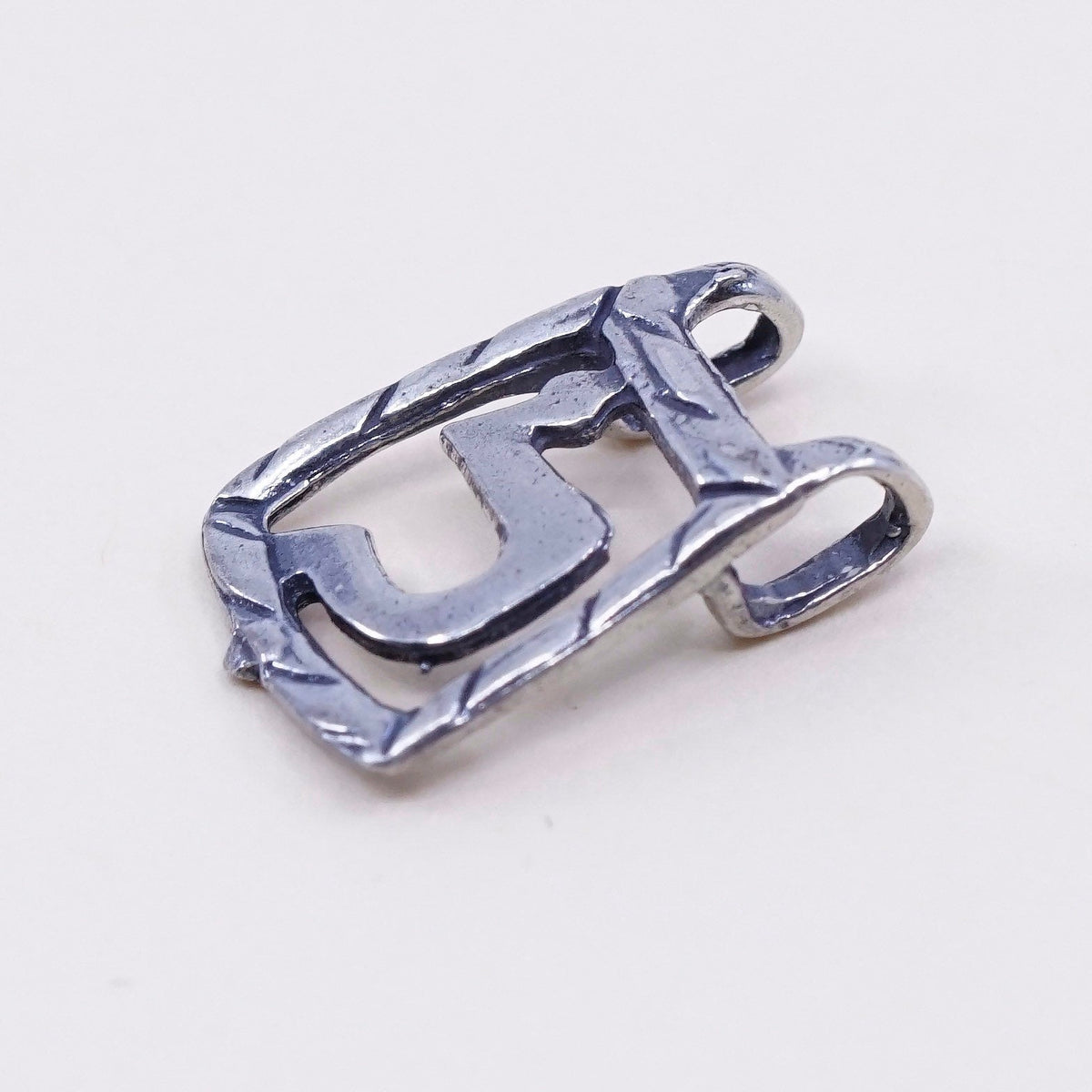 Vintage sterling silver handmade pendant, 925 number 5, stamped 925