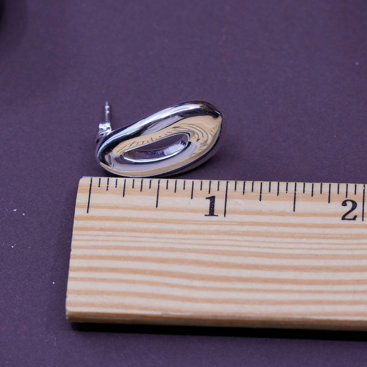 Vintage Sterling silver handmade earrings, 925 teardrop studs