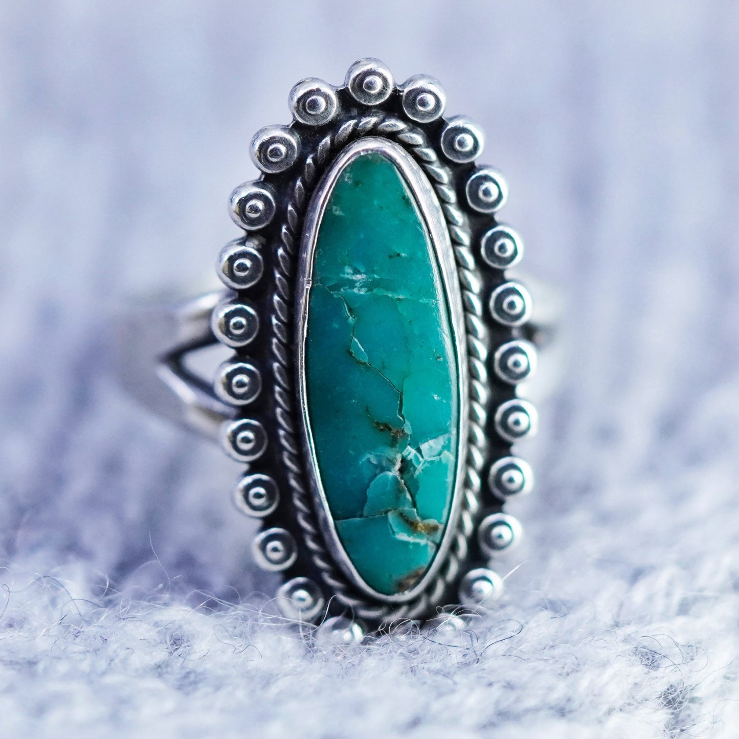 Size 7, Native American navajo Bell trading post Sterling 925 silver ring