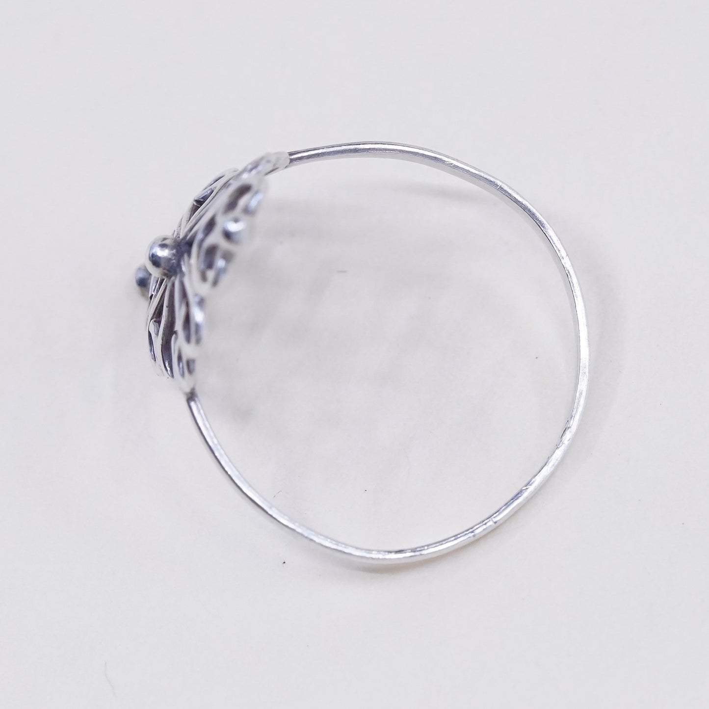 Size 9.25, Vintage sterling silver handmade wired ring, 925 filigree band