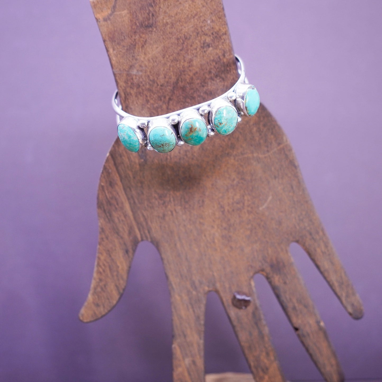 6.5”, Navajo Sterling silver bracelet, Native American, 925 cuff turquoise