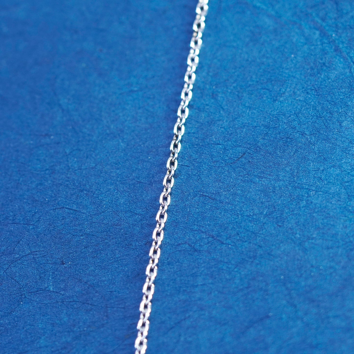 19”, 1mm, vintage Italian Sterling silver handmade necklace, 925 circle chain